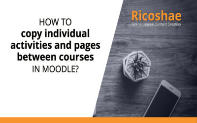 How to copy individual activities and pages between courses in Moodle
