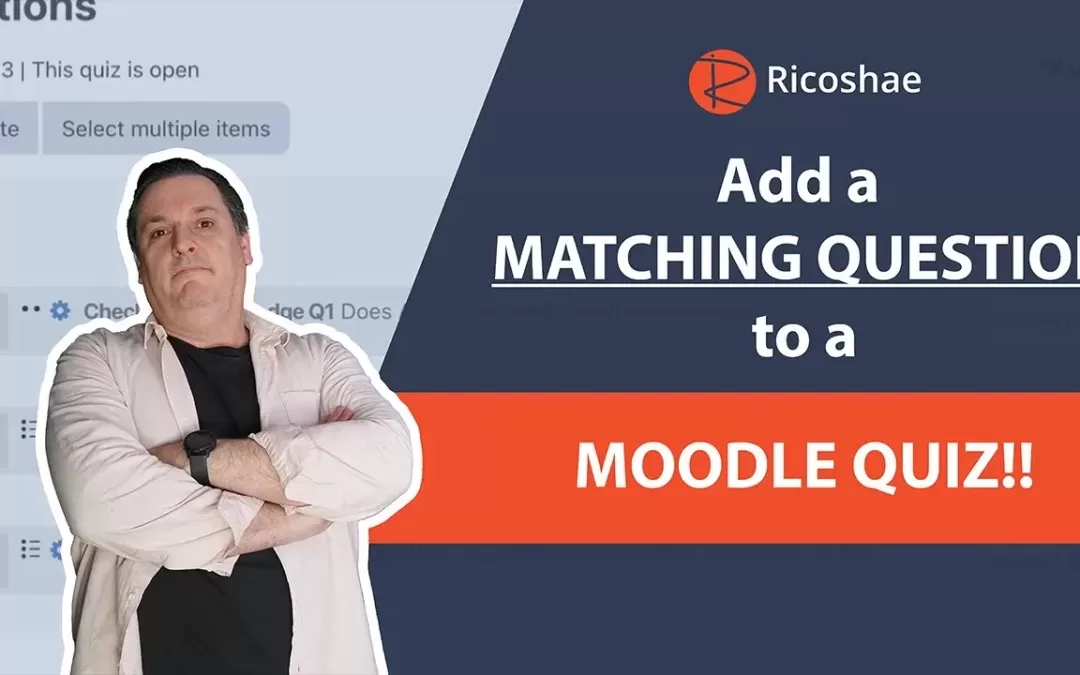 How to add a MATCHING QUESTION to a MOODLE 4.0 Quiz